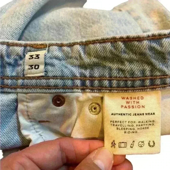 Jack & Jones Loose/Chris Men’s Jeans Button Fly Size 33 Distressed Knees - Picture 7 of 9